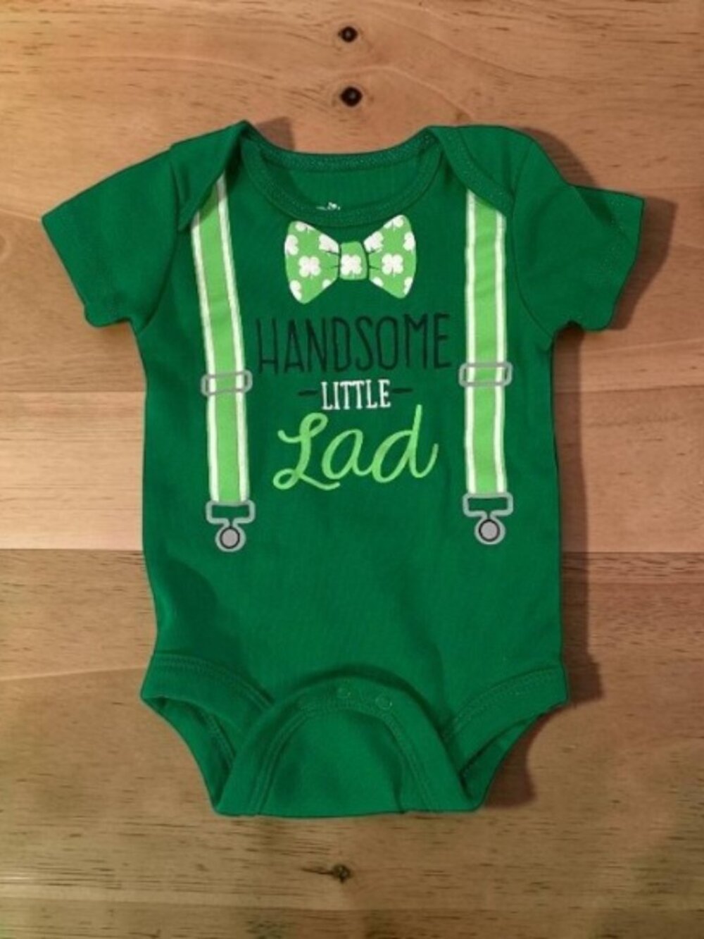 6/$12 💥♻ Way To Celebrate ST PATRICK'S DAY Green Baby Bodysuit | Sz 0-3m | 1048